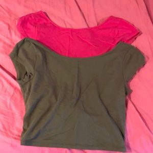Two guess crop tops cross back